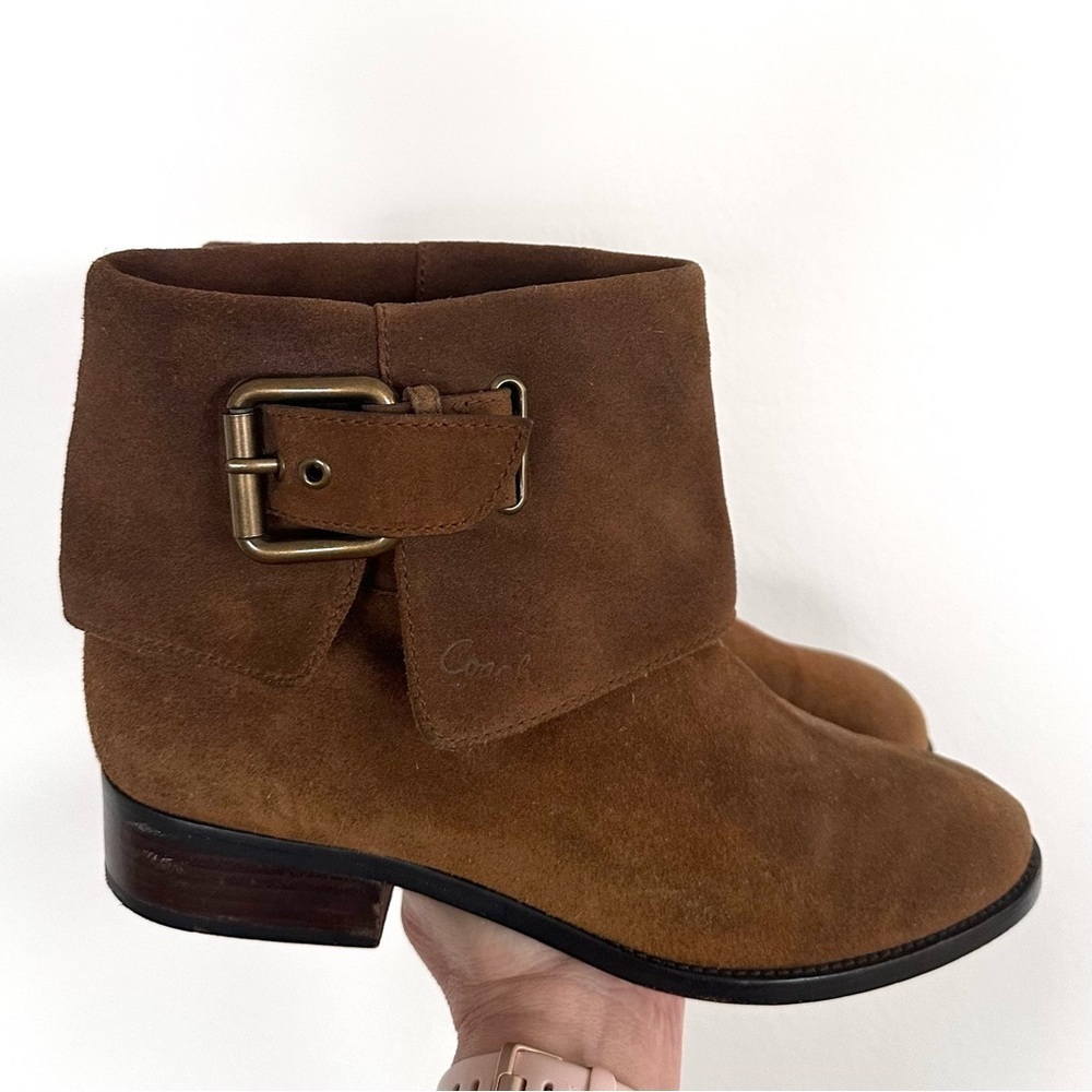 Coach Poppy limited edition short moto suede brown boots size 9 - Picture 3 of 6